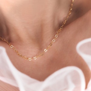 Filigrane Herz Kette Gold/Roségold/Silber - Armband/ Fußkette 925er Sterling Silber - Geschenk für die Freundin, Schwester