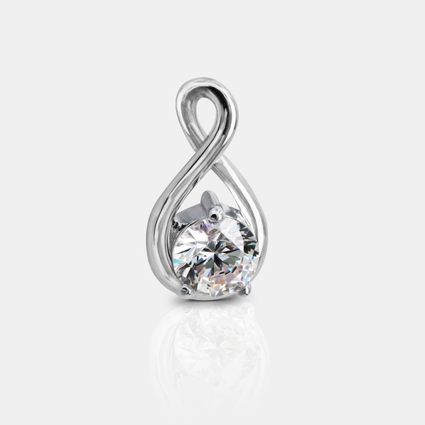 Unendlichkeits Anhänger mit Zirkonia - 925er Sterling Silber