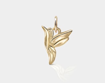 Small 750 real gold pendant hummingbird bird 750 solid gold / rose gold / 925 sterling silver - gift for her