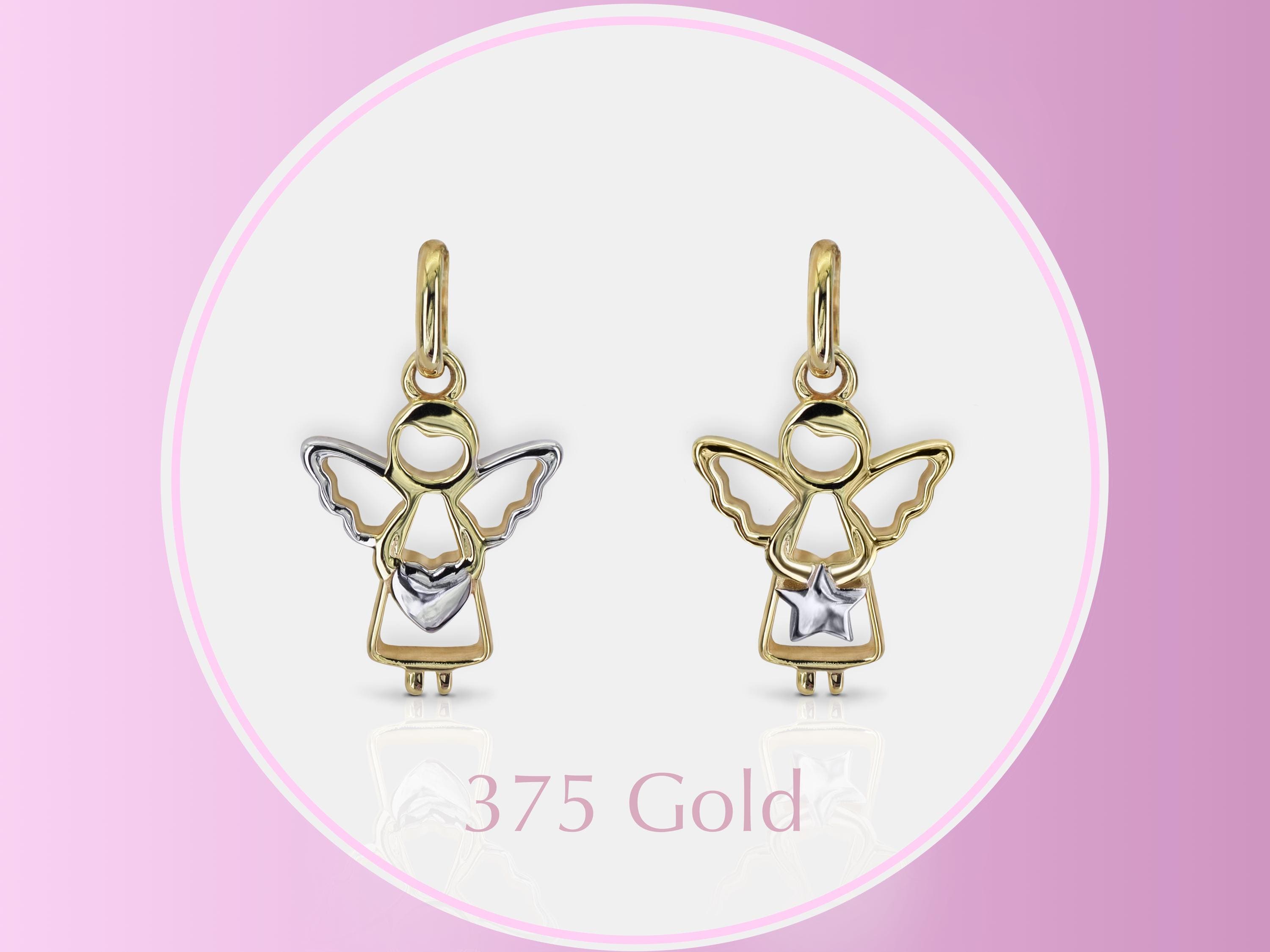 CEM 333 Gelbgold Anhänger Engel Geburt / Konfirmation / Kommunion NEU