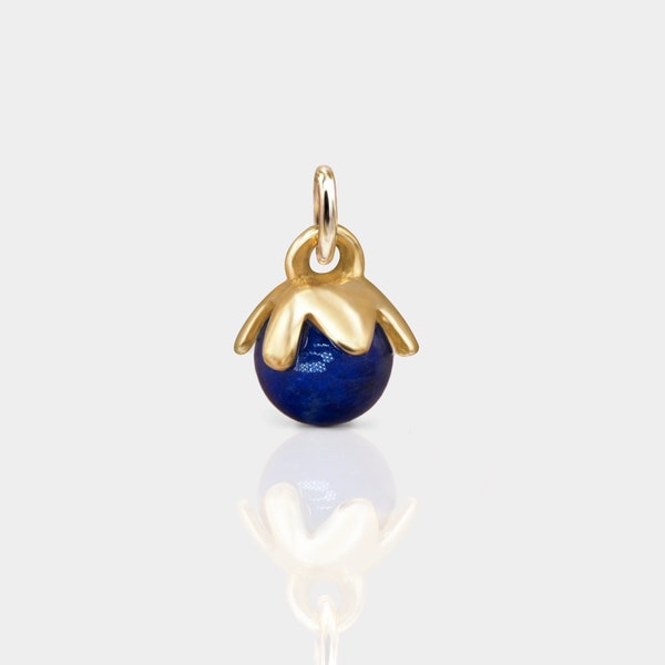 Mini Lapislazuli Kette 750er Gold, Echtgold 18 Karat