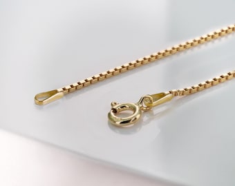 Single Venetian chain, gold-plated, 925 sterling silver - 42 cm, 45 cm, 50 cm