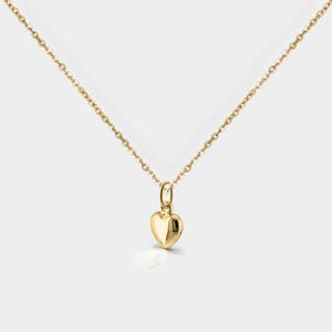 Herz Kette mini Gold glänzend - 925er Sterling Silber - super fein