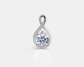 Infinity pendant with stone - 925 Sterling silver