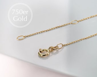 750 gold chain individually super fine 18 carat - with mini pearl of your choice