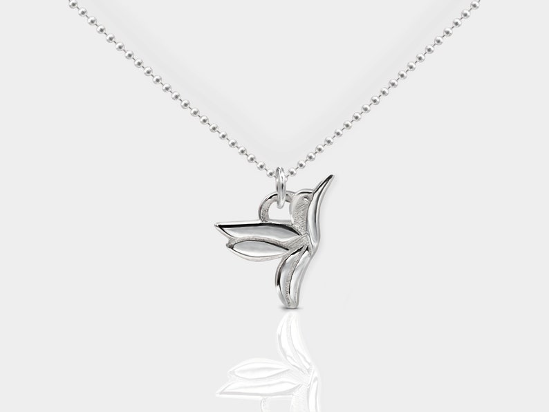 Hummingbird bird necklace 925 sterling silver filigree image 2
