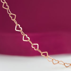 Zartes Herzchen Armband gold/ roségold/ 925er Silber Herzen ineinander filigraner Herzschmuck, Herz Armband, Geschenk Freundin Roségold