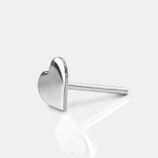 Schlichte mini Herz Ohrringe Hochglanz / minimalistische Ohrstecker 925er Silber