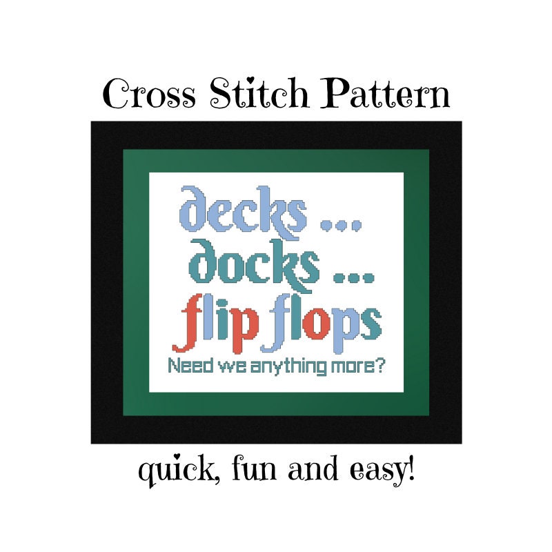 Flip Flops Cross Stitch Pattern 