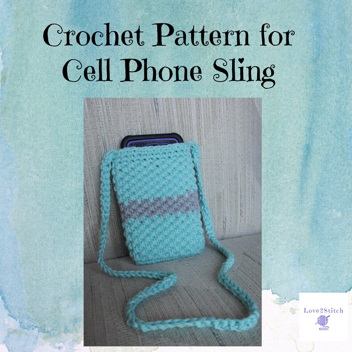 Crochet pattern for cell phone sling smart phone holder etsy