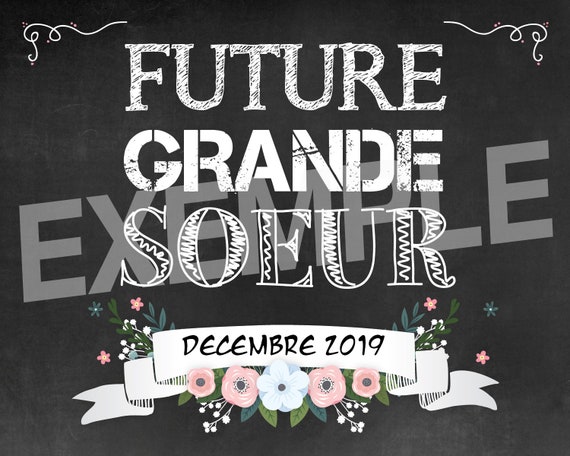 Affiche Future Grande Soeur Mois D Accouchement A Ecrire Etsy