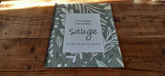 En Stock Livre Pour Bebes Jumeaux Sauge 50 Pages Format Etsy