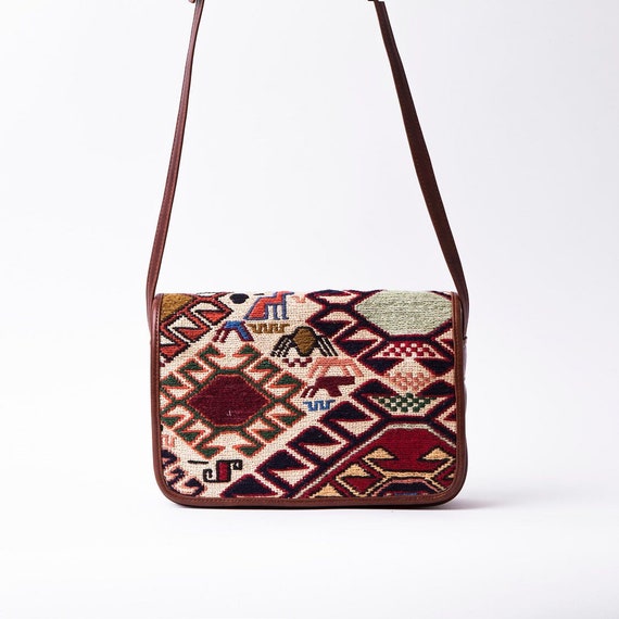 Buy Turkish Kilim Leather Messenger Bag Online in India - Etsy