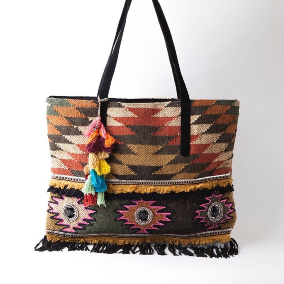 Kilim Tote Bag woman bags Vintage Moroccan Kilim Bag