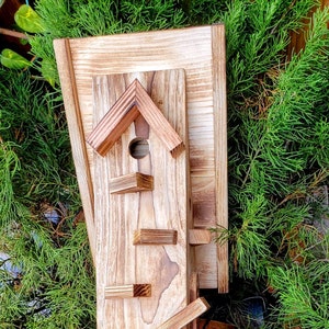 Wooden feeder, feeder, birdhouse, garden decoration, nature, rural, handmade, gift image 4