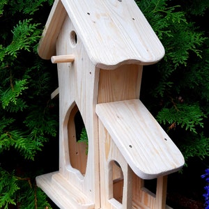 Vogelvilla, Nistkasten, Vogelhaus aus Holz, massiv, Natur, Handarbeit, nicht behandelt, Geschenk Bild 7