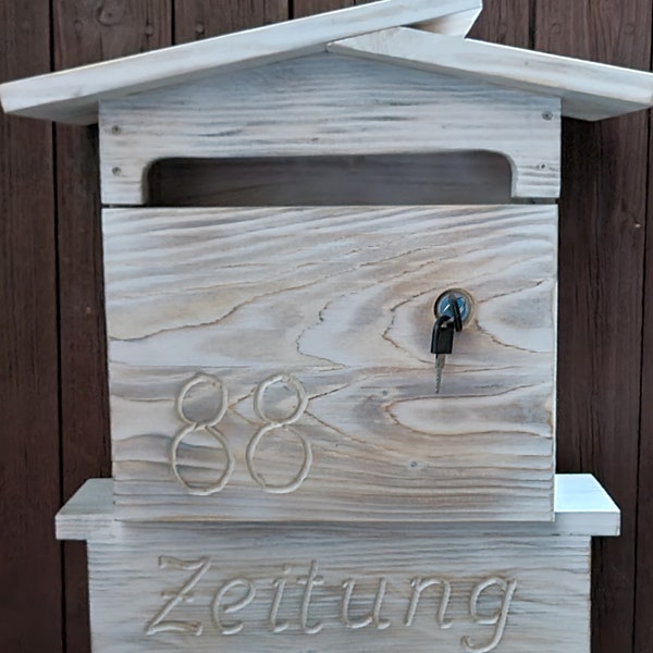 Briefkasten, Postkasten, Mailbox aus Holz,  Shabby Look, Natur oder farblich lasiert, HandarbeitGeschenk