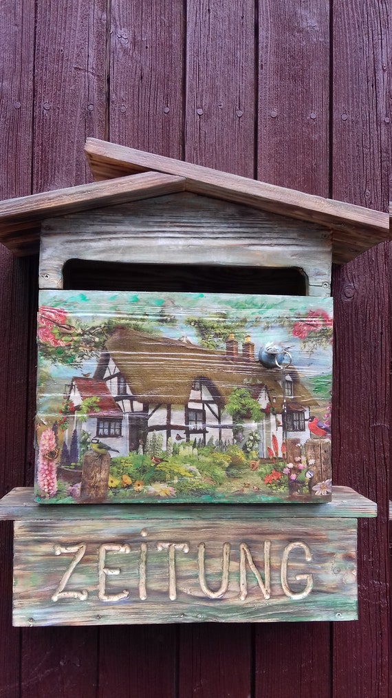 Post Box Mailbox Wooden Box Voicemail Motif Country Etsy