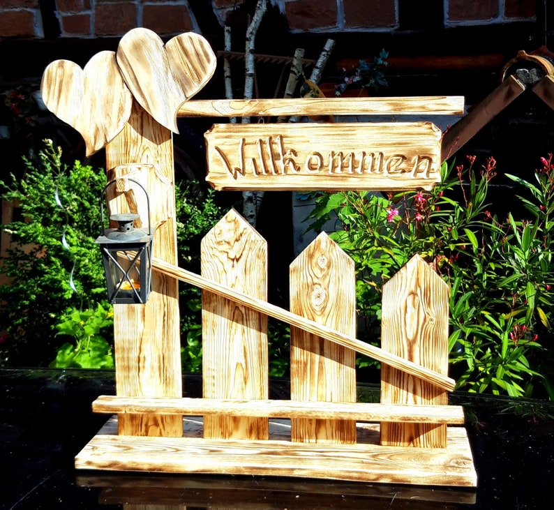 Garten Hauseingang Deko Objekt WILLKOMMEN Stele Etsy.de