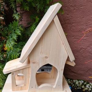 Vogelvilla, Nistkasten, Vogelhaus aus Holz, massiv, Natur, Handarbeit, nicht behandelt, Geschenk Bild 10