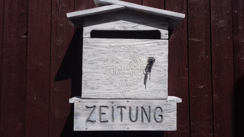 shabby chic. Motif Heart white mailbox mail box Mailbox