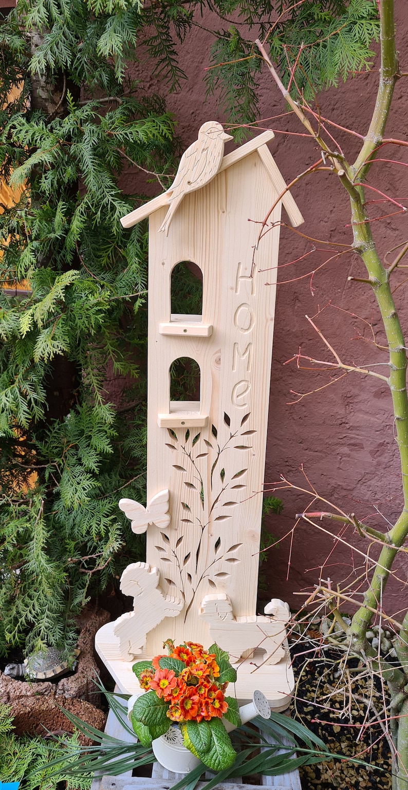 Holz Stele Deko ObjektHauseingang Terrasse Balkon Garten Etsy.de