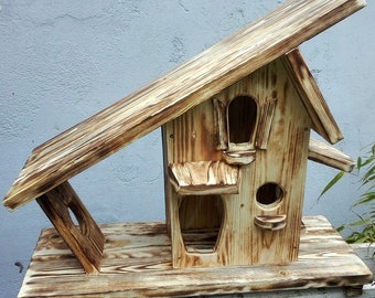 Bird food house, solid, natural, rural, rustic