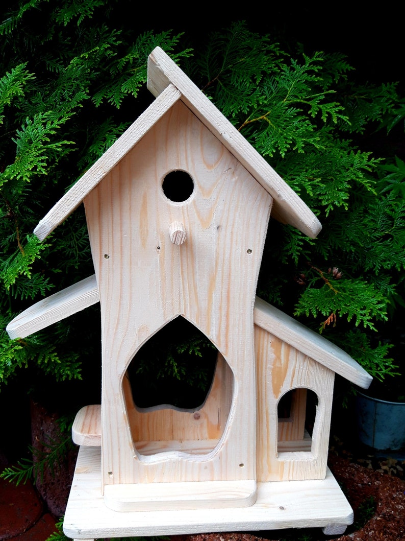 Vogelvilla, Nistkasten, Vogelhaus aus Holz, massiv, Natur, Handarbeit, nicht behandelt, Geschenk Bild 2