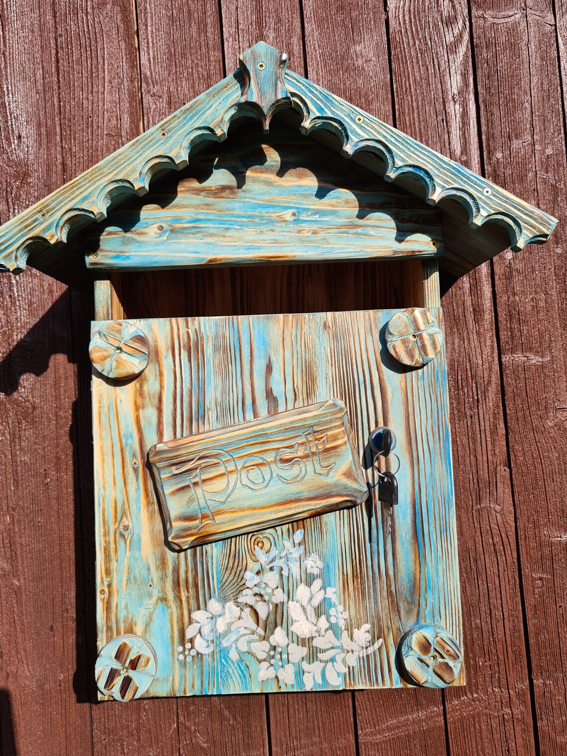 Xl buzón buzón buzón de madera rústico rural aspecto | Etsy