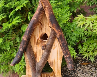Rustic, rural, romantic bird feeder "Waldhäusle" made of wood, gift, handmade