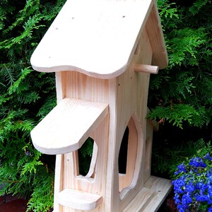 Vogelvilla, Nistkasten, Vogelhaus aus Holz, massiv, Natur, Handarbeit, nicht behandelt, Geschenk Bild 6