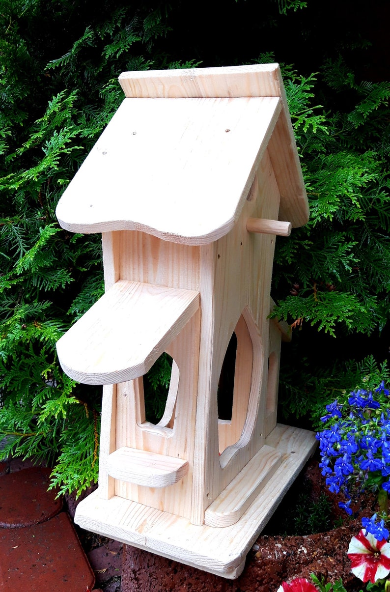 Vogelvilla, Nistkasten, Vogelhaus aus Holz, massiv, Natur, Handarbeit, nicht behandelt, Geschenk Bild 6