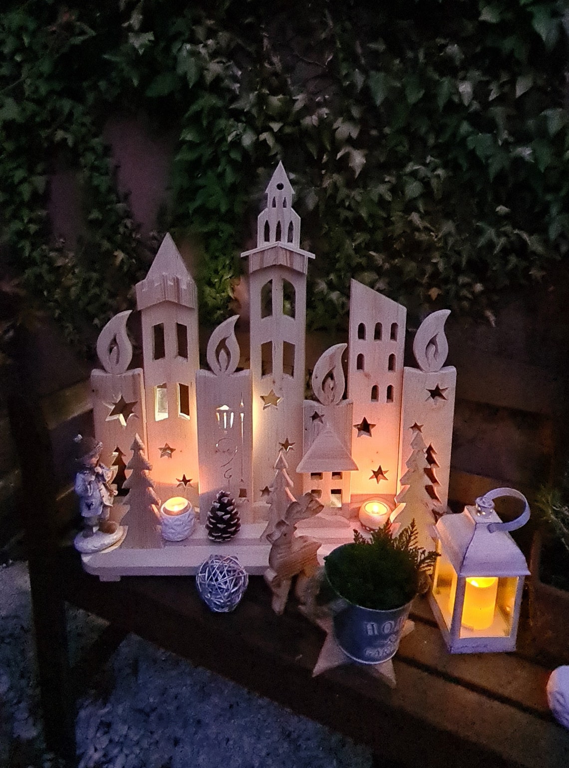 Weihnachtsdorf Advent DEKO Garten Hauseingang Terrasse Etsy