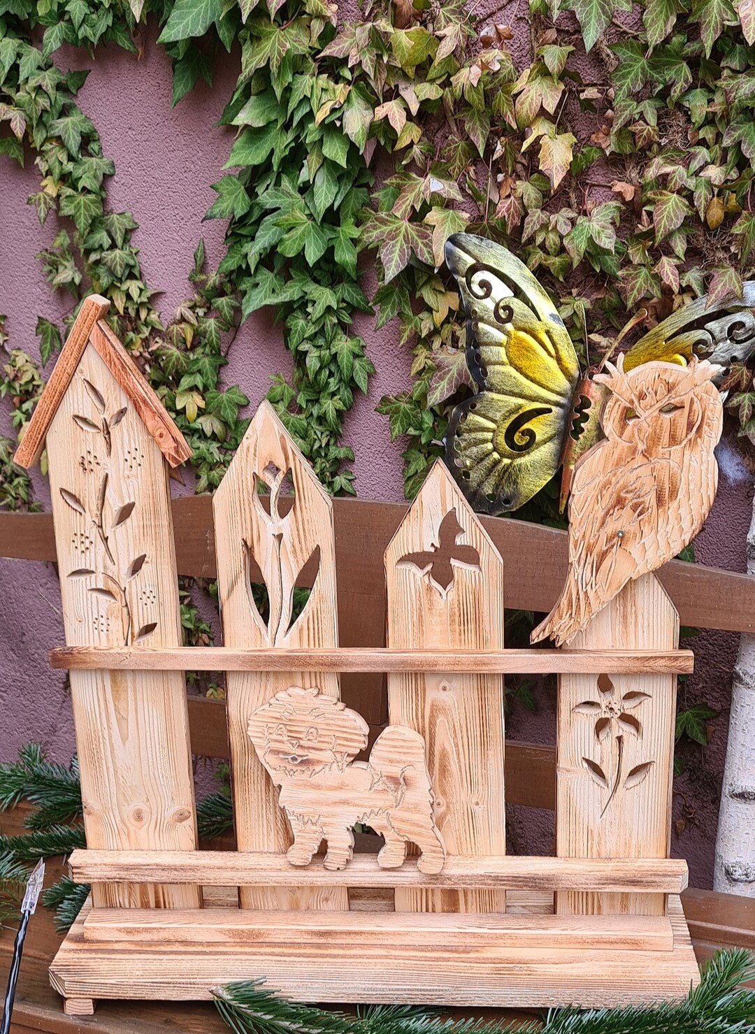 Garten, Hauseingang, Terrasse, Balkon Deko Objekt, Paletten Holz, ganzes Jahr Deko , Handarbeit, Geschenk