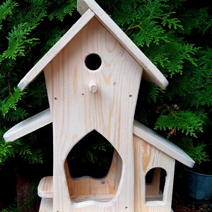 Vogelvilla, Nistkasten, Vogelhaus aus Holz, massiv, Natur, Handarbeit, nicht behandelt, Geschenk Bild 8