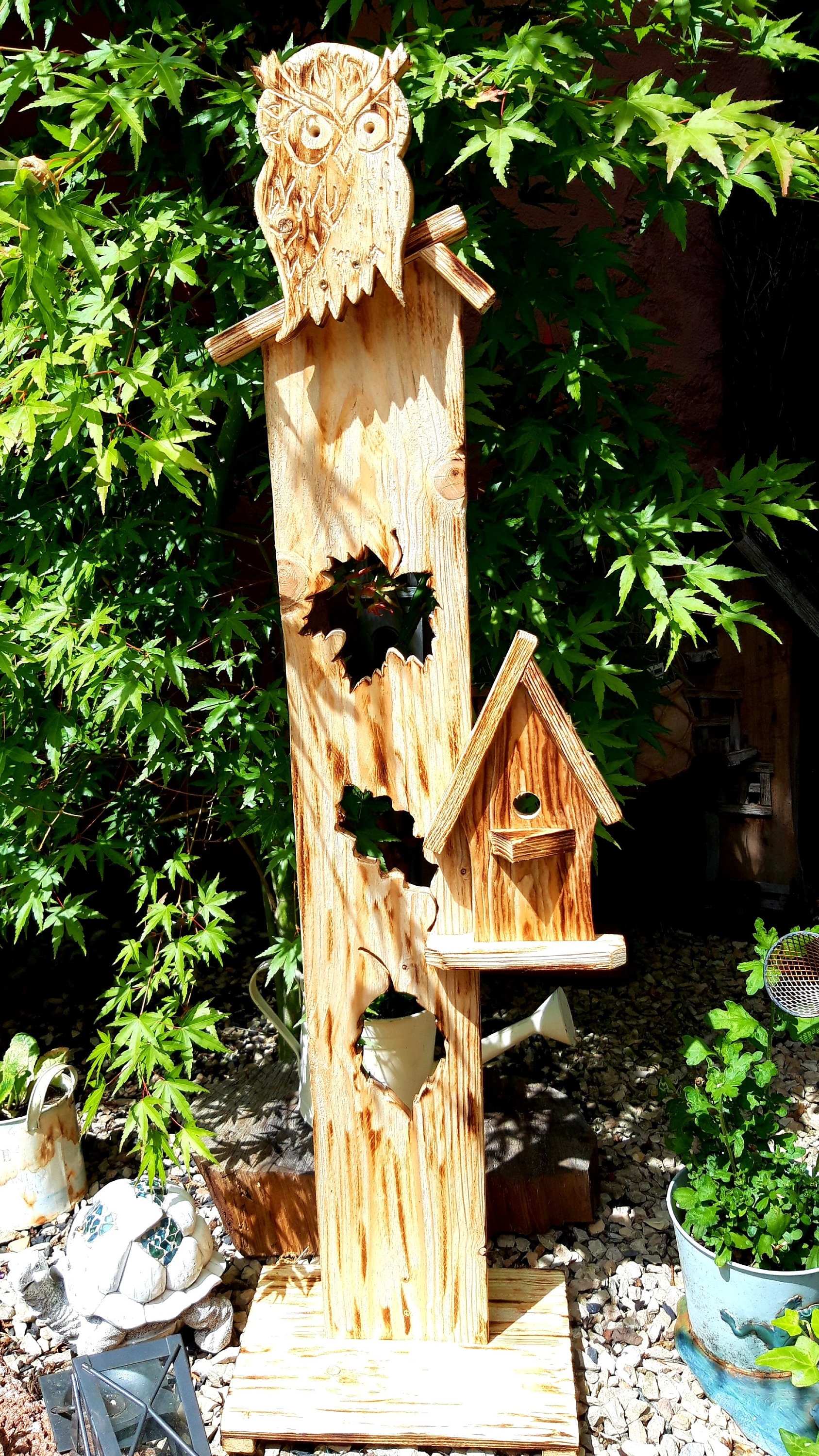 Holz Stele Eule Deko Objekt Garten Deko ländlich rustikal Etsy