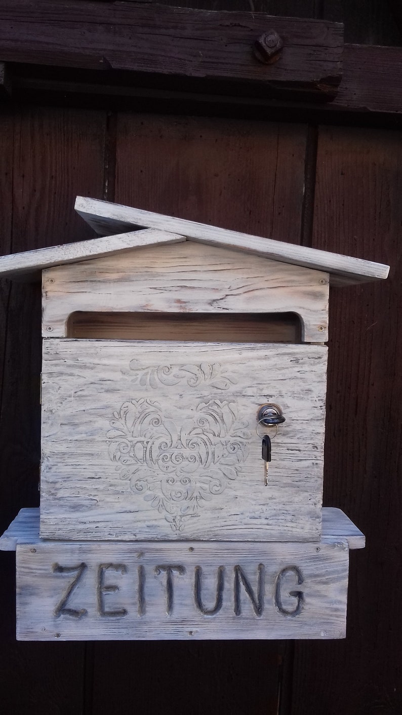 shabby chic. Motif Heart white mailbox mail box Mailbox