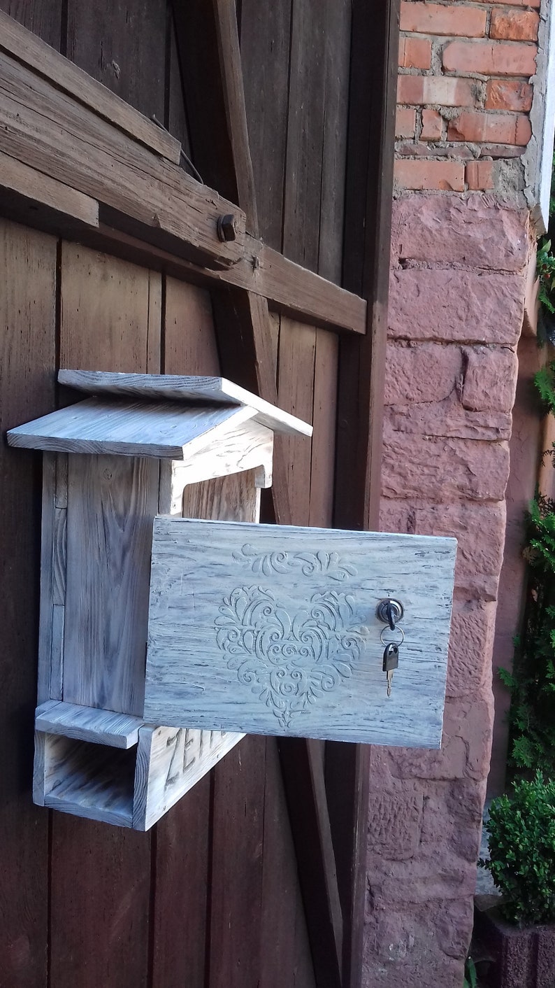 shabby chic. Motif Heart white mailbox mail box Mailbox