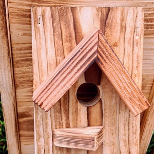 Wooden feeder, feeder, birdhouse, garden decoration, nature, rural, handmade, gift image 6