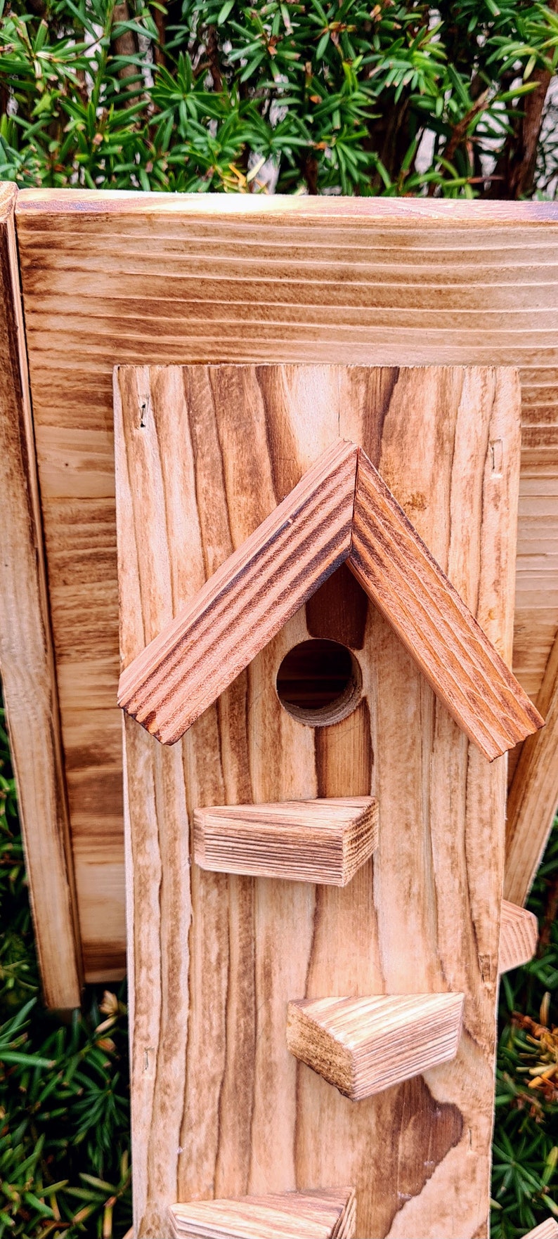Wooden feeder, feeder, birdhouse, garden decoration, nature, rural, handmade, gift image 6