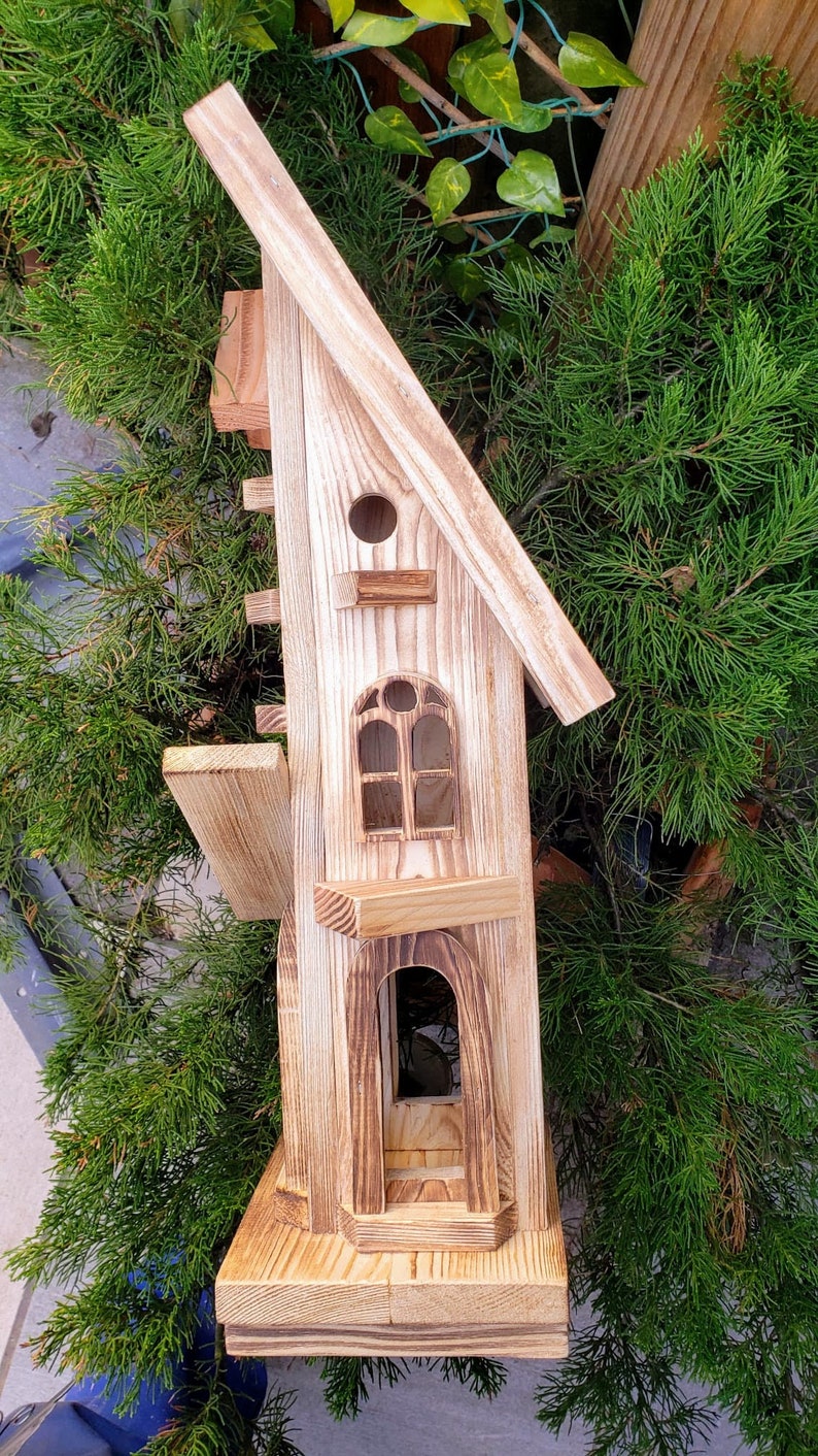 Wooden feeder, feeder, birdhouse, garden decoration, nature, rural, handmade, gift image 2