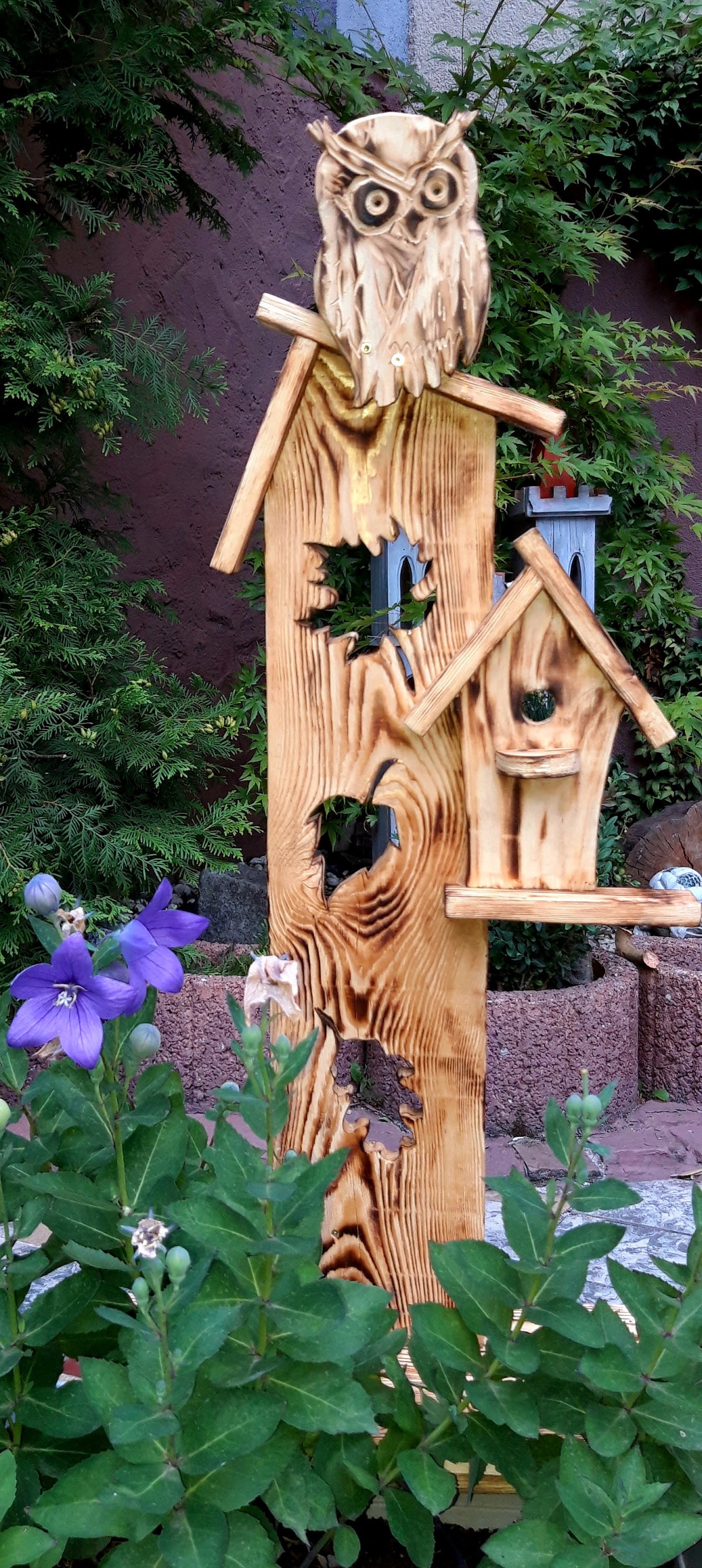 Holz Stele Eule Deko Objekt Garten Deko ländlich rustikal Etsy
