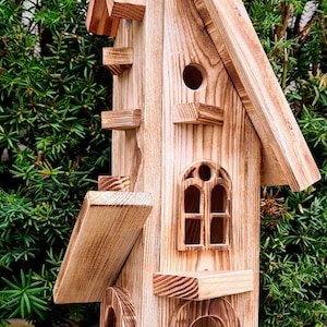 Wooden feeder, feeder, birdhouse, garden decoration, nature, rural, handmade, gift image 1