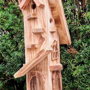 Wooden feeder, feeder, birdhouse, garden decoration, nature, rural, handmade, gift image 3