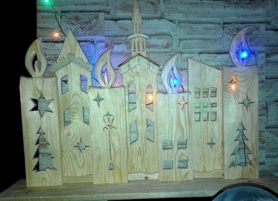 Weihnachtsdorf Advent Deko Garten Hauseingang Terrasse Balkon Geschenk Holz Naturromantischfür Draußen Oder Drinnen Neu