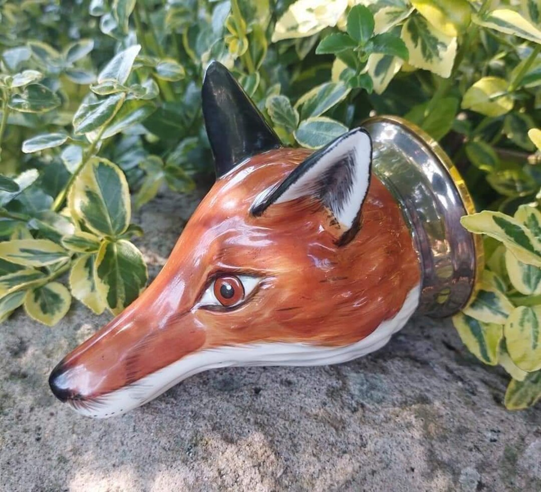 A Ceramic Oversized Novelty Stirrup Cup in the Form of a Handpainted