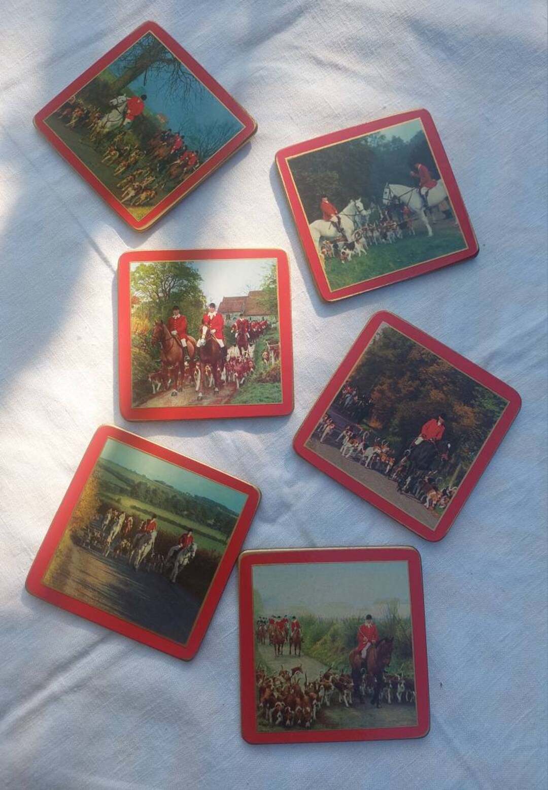 A Set of 6 Vintage Drinks Coasters Featuring English Fox Etsy