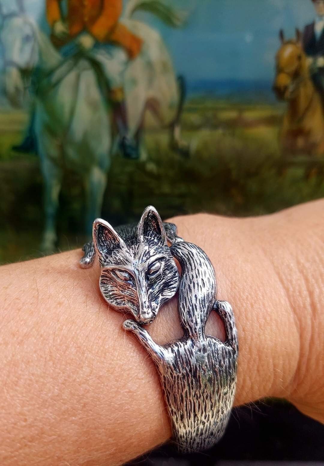 A Beautiful Coiled Fox in Antique Silver Tone, Beautifully Designed to ...