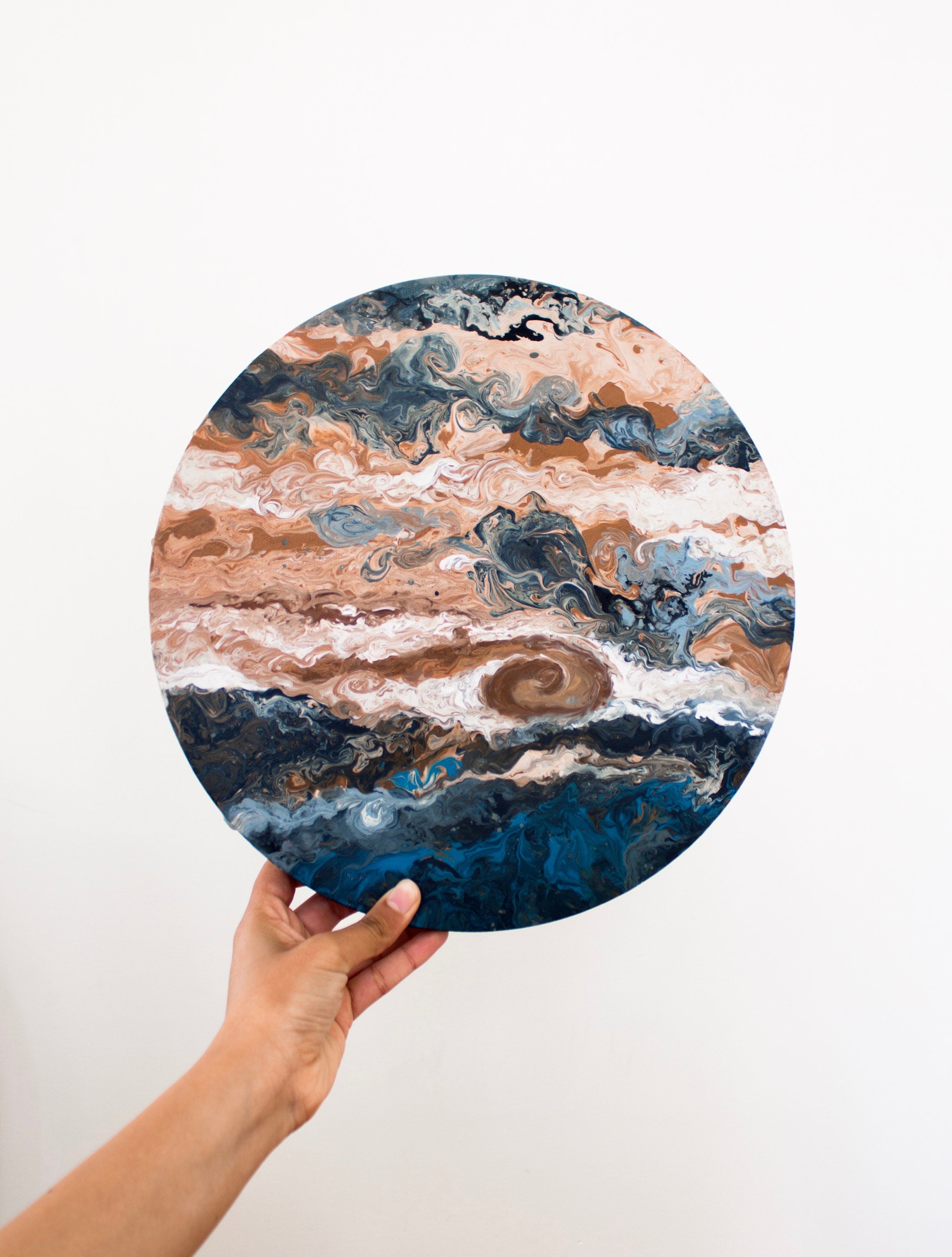 Jupiter Original Round Canvas Painting Etsy