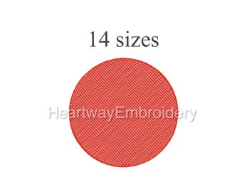 Knockdown stitch circle 14 SIZES - knockdown embroidery design for embroidery on terry cloth, plush, fleece and other high pile fabrics